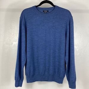 Premise 100% merino wool blue heather pullover sweater size L